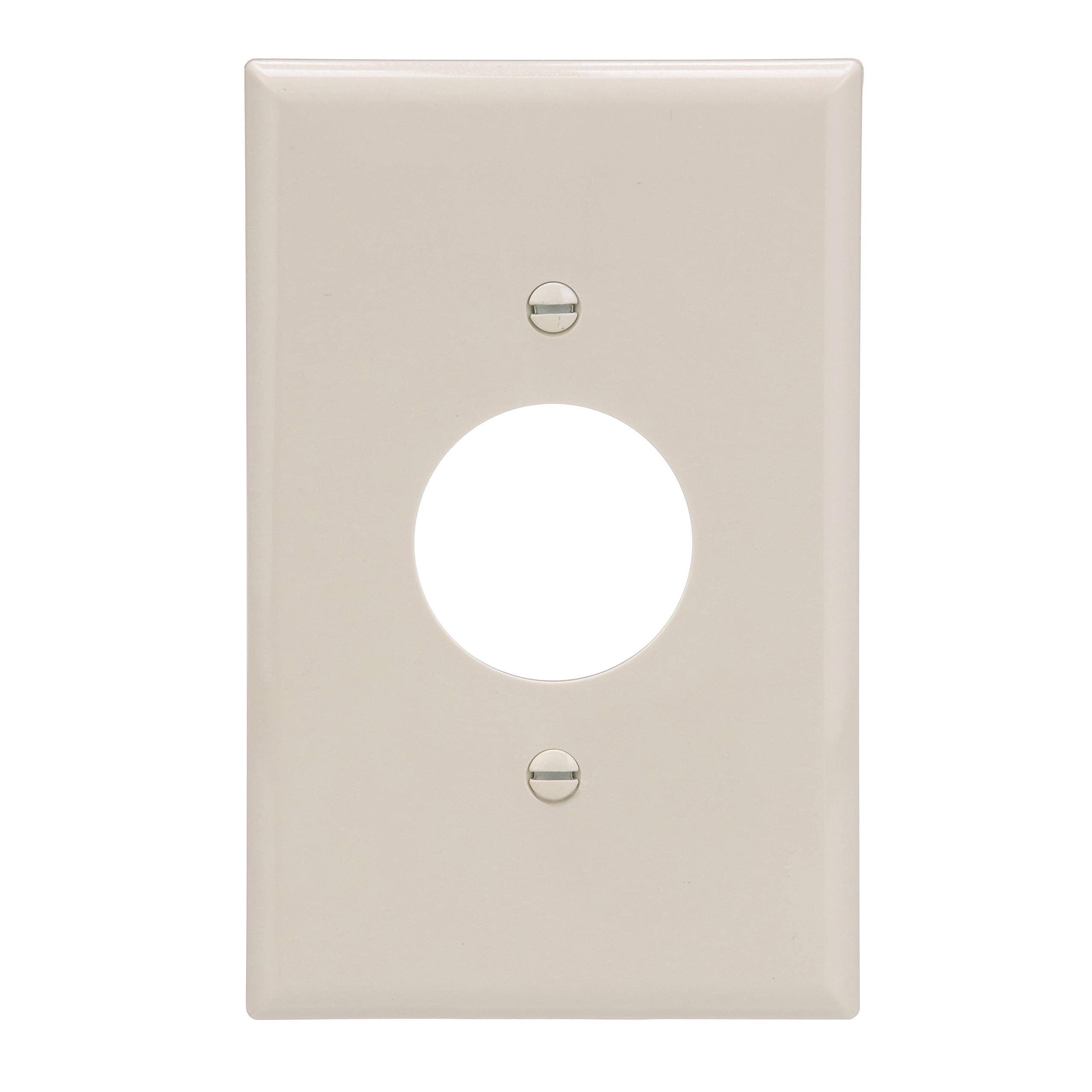 (10 pack) Eaton PJ7LA Mid-Size Polycarbonate 1-Gang Power Outlet Wallplate, Light Almond