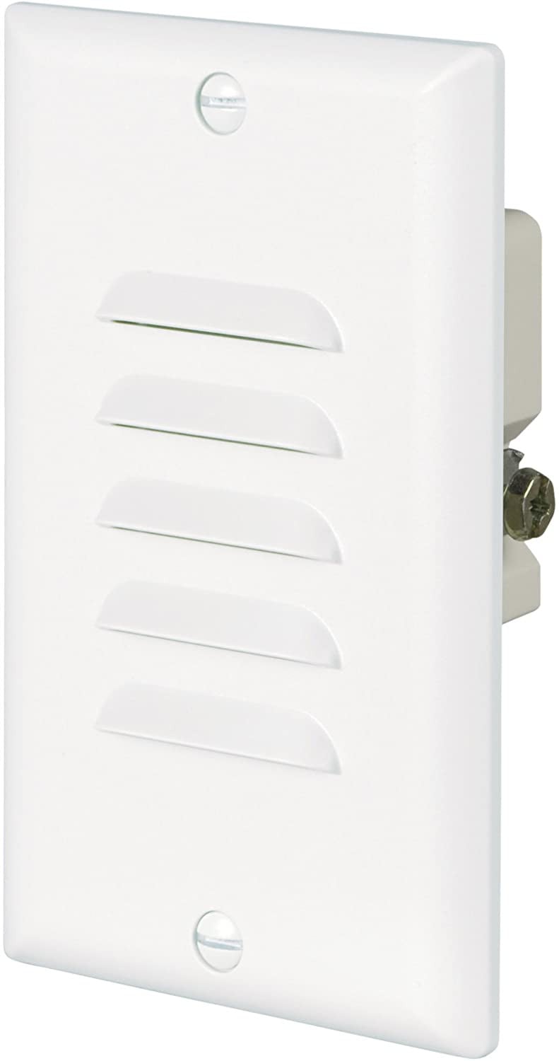 Eaton 7739W LED Step Light Recessed Light with Louvered Wall Plate, White