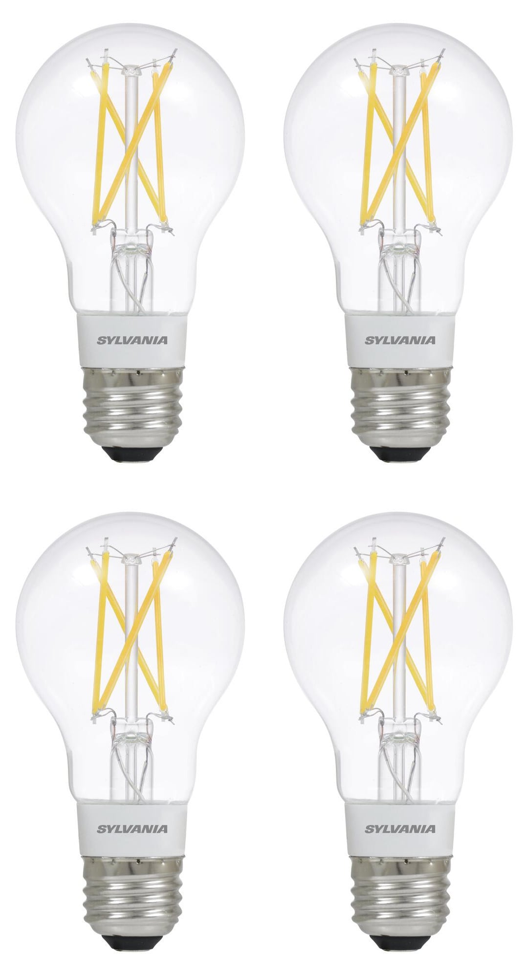 (4 bulbs) Sylvania Smart+ LED Smart Bluetooth A19 light Bulb, Seamless Setup, Works with Google, alexa, AppleHomeKit, No hub required, 2700K, LED smart bulb