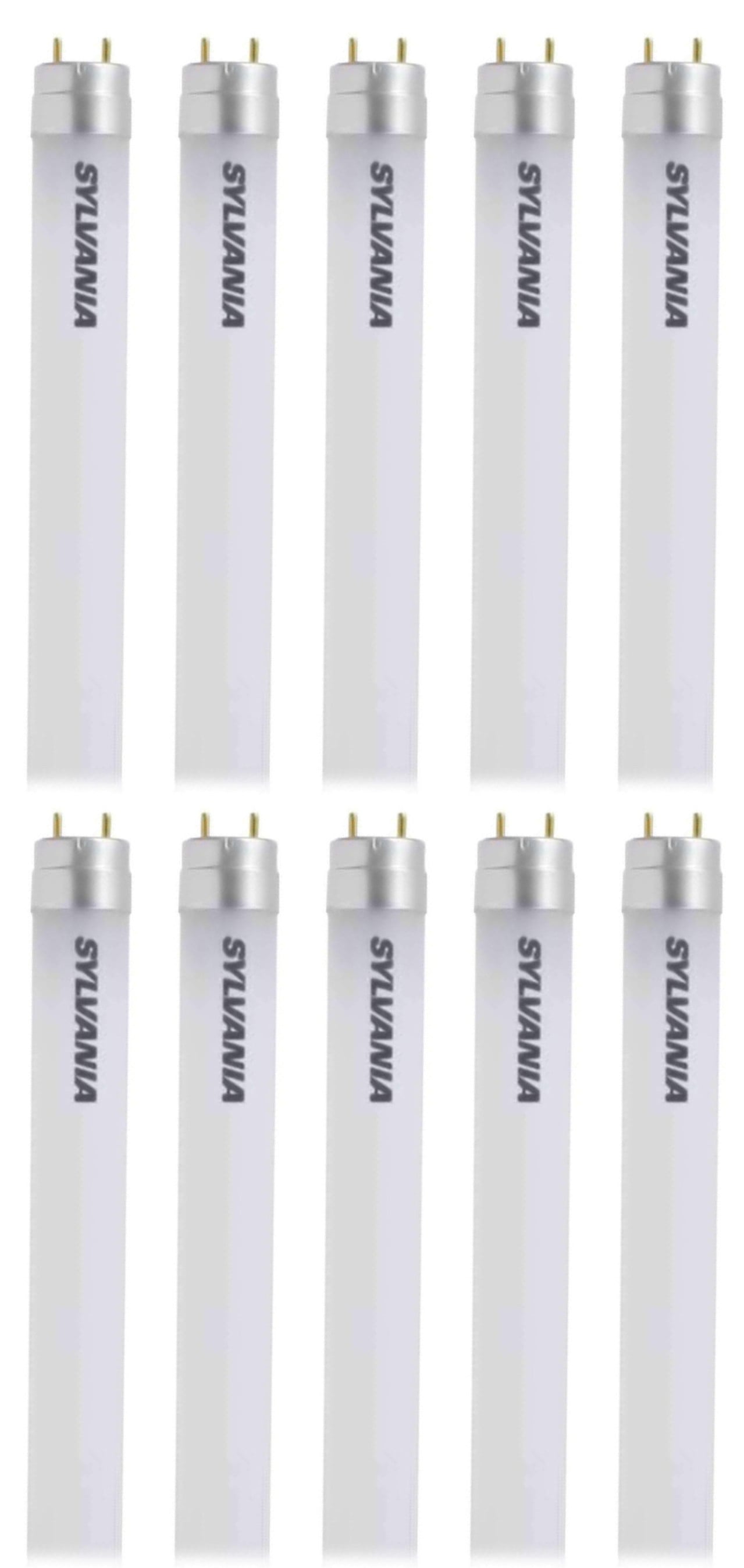 (case of 10) Sylvania 79545 - Substitube Type A Plug and Play 48 inch LED Straight T8 Tube Light Bulb for Replacing Fluorescents, 3500K Neutral White, 1600 lumens