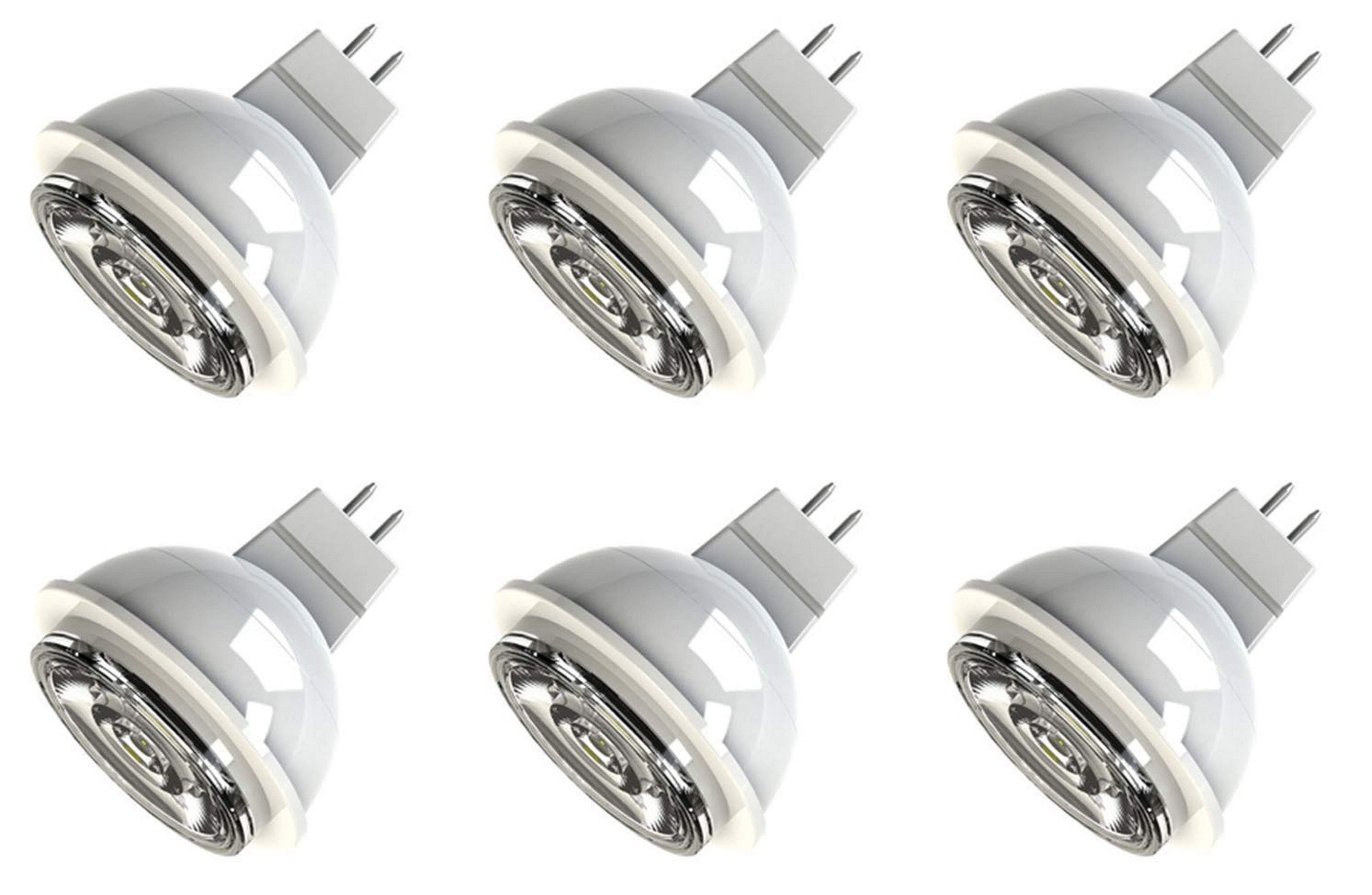 (6 bulbs) GE 21359 LED MR16 spot light bulb, 7 watt, 350 lumen, soft white 3000K, 900 series, GU5.3 base, non-dimmable light bulb