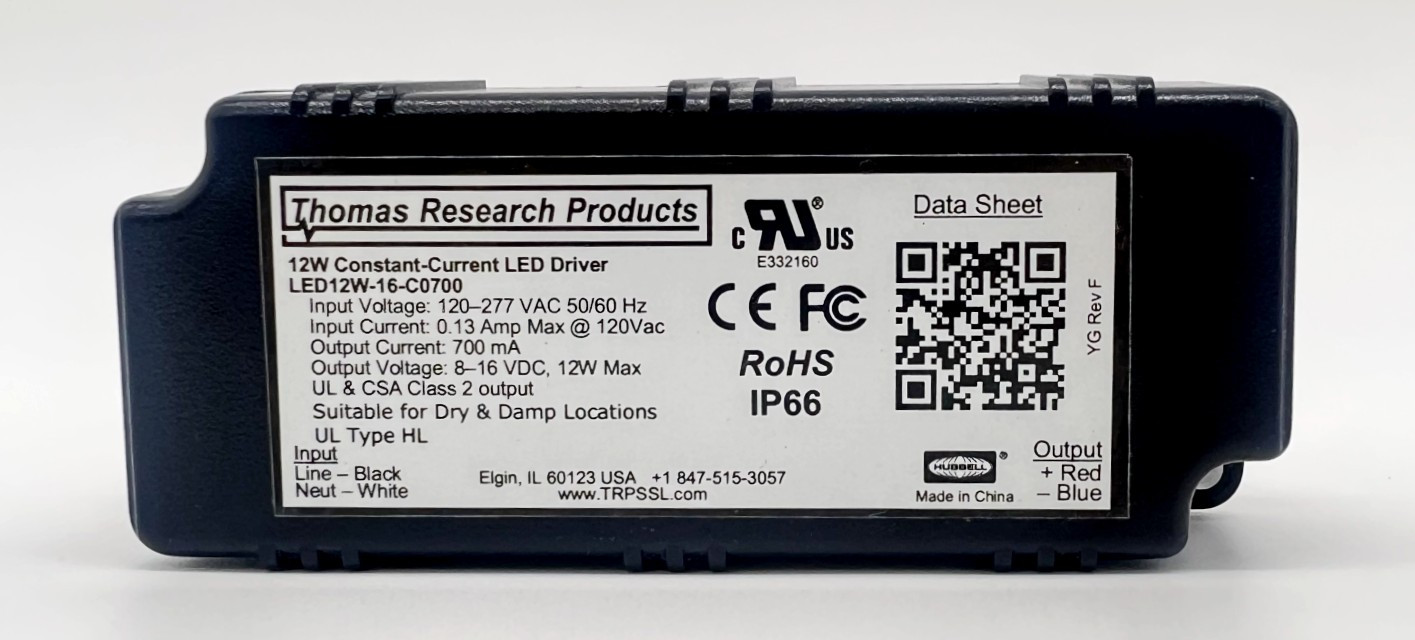 Hubbell Lighting Components Thomas Research Products LED 12W-16-C0700 Driver Constant Current
