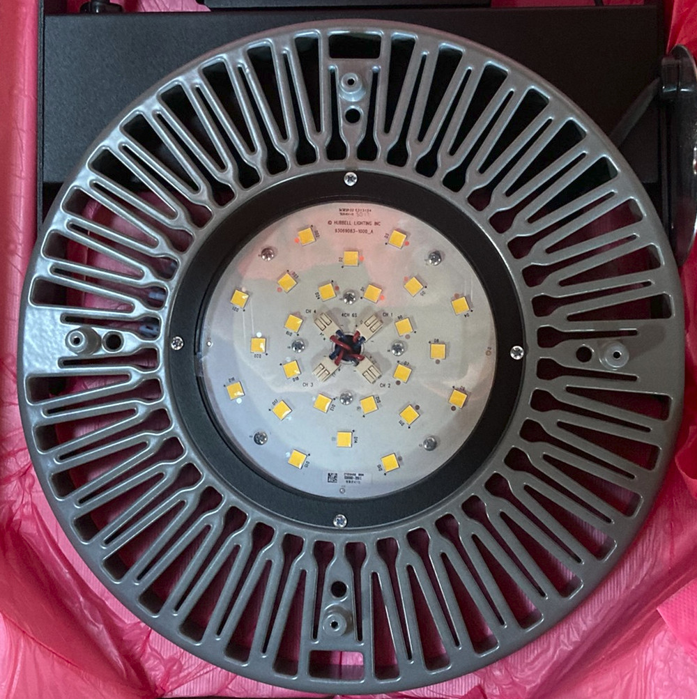 Hubbell Utilibay LED High Bay UTB-5K-N-MO-U-CD-GR, 5000K, 18000 Lumens, 255 watts, 120-277V, Dimming, no lense, UFO LED