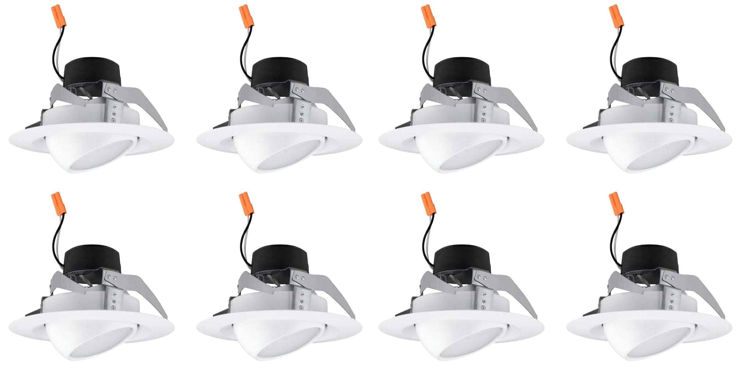 (case of 8) Hubbell LiteBox LBEB4A6L35K9 WH LED Downlight Retrofit Kit, Adjustable Eyeball, 4 inch round, 3500K, 630 lumens, 9.5 watt, Dimmable Directional Downlight