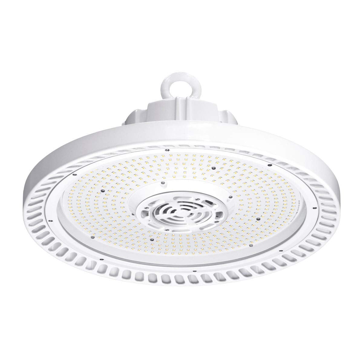 Hubbell Industrial Lighting Wet Location LED Round UFO High Bay CRN-50MV-EDHV-FP, 199 watts, 22,000 lumens, 5000K, 347-480V, 6’ Power Cord, Frosted Polycarbonate lens