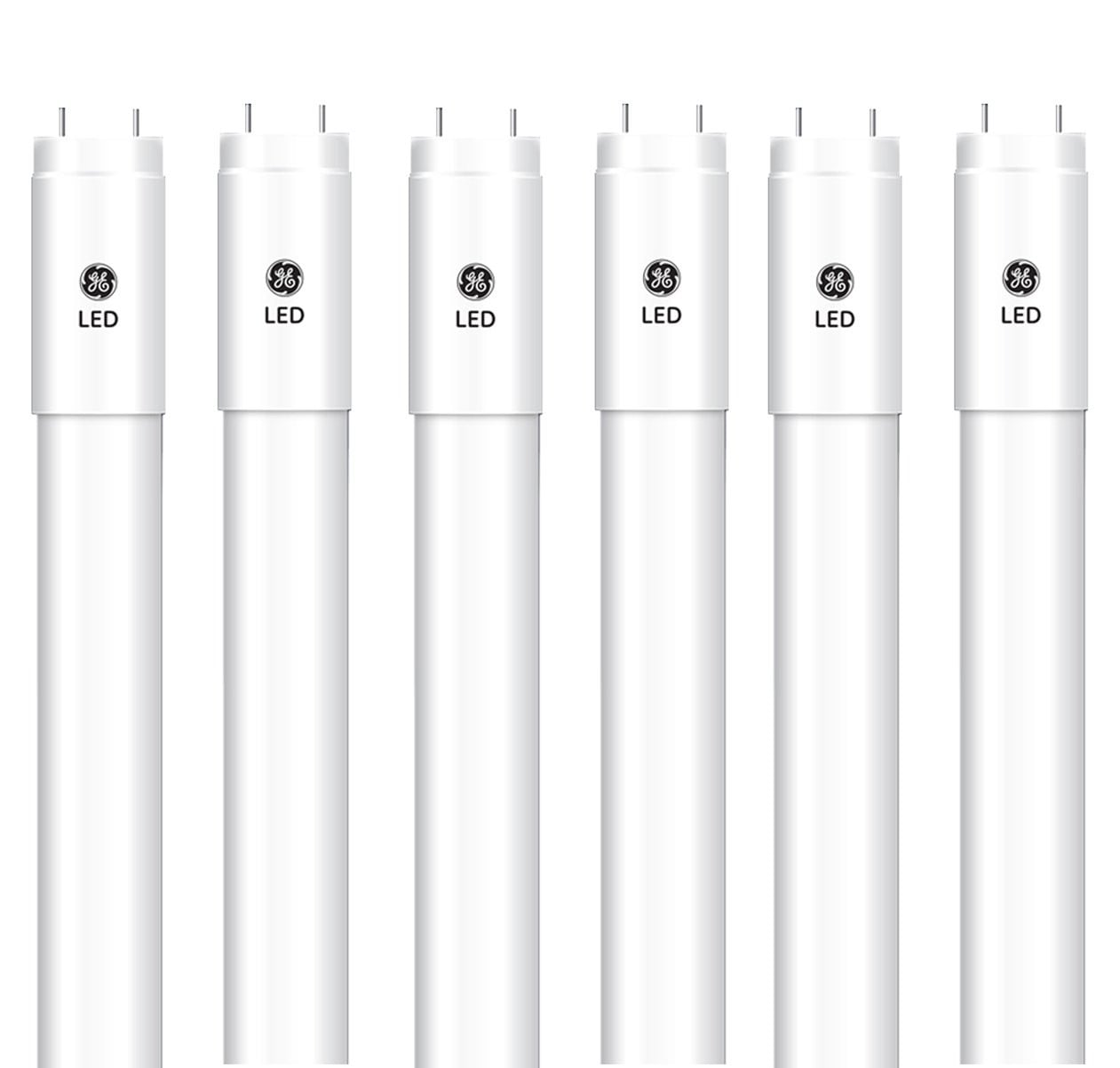 (case of 6) GE Lighting 37883 LED Linear 48 inch Plug and Play T8 Tube, 6 Count (Pack of 1), Daylight 6500K, 6 tubes