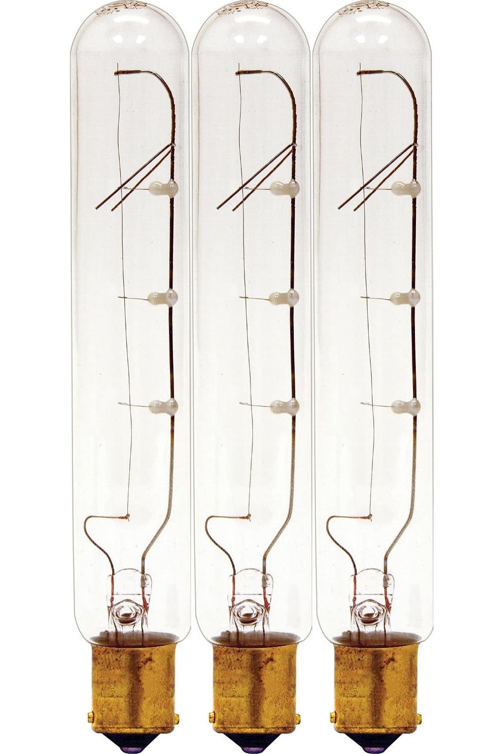 (case of 3) GE 14676 Tubular Appliance Bulb 25 watt 220 Lumens, T6.5 Double Contact Bayonet Base 5-9/16 In. Clear