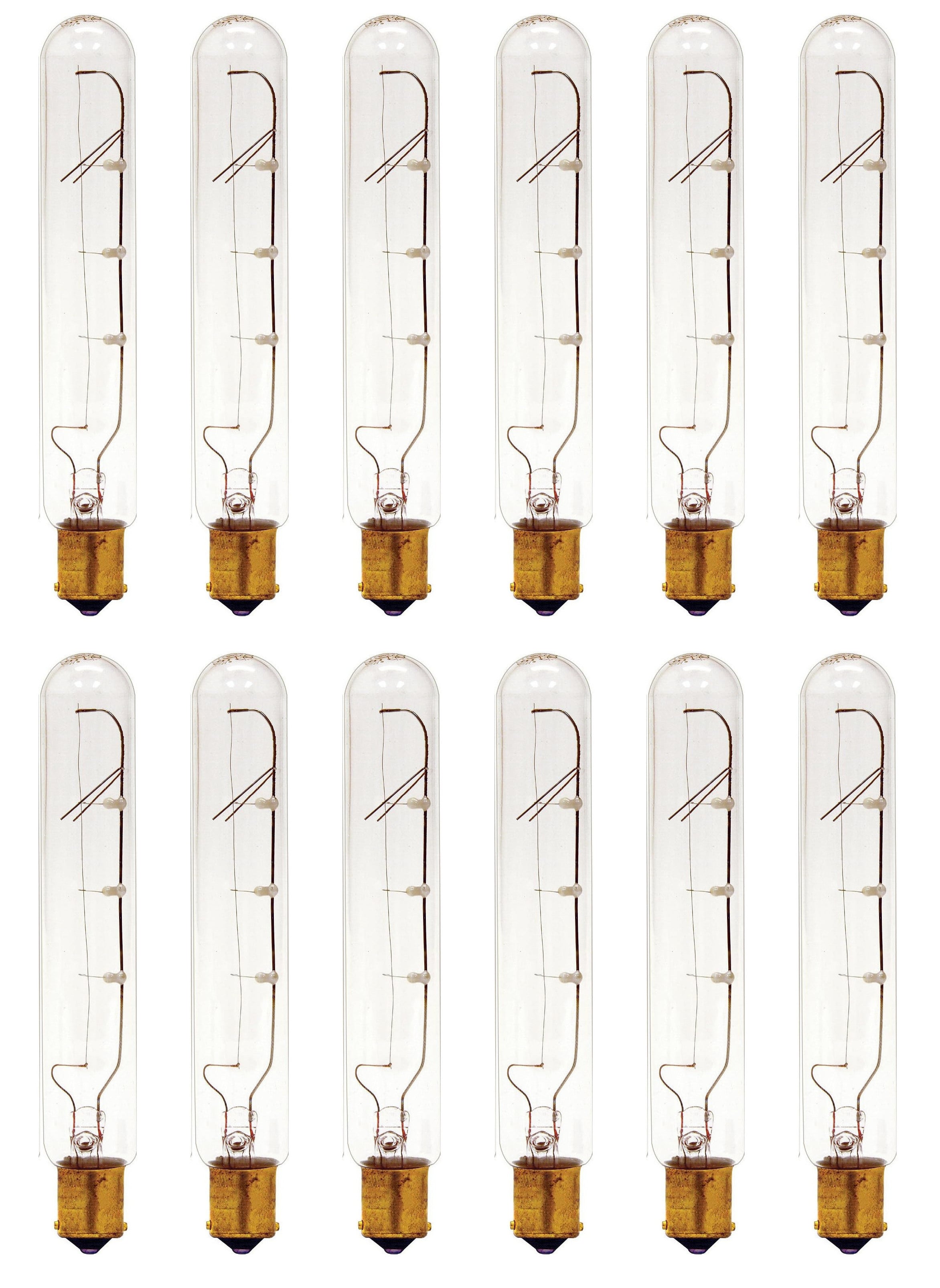 (case of 12 bulbs) GE 14676 Tubular Appliance Bulb 25 watt 220 Lumens, T6.5 Double Contact Bayonet Base 5-9/16 In. Clear