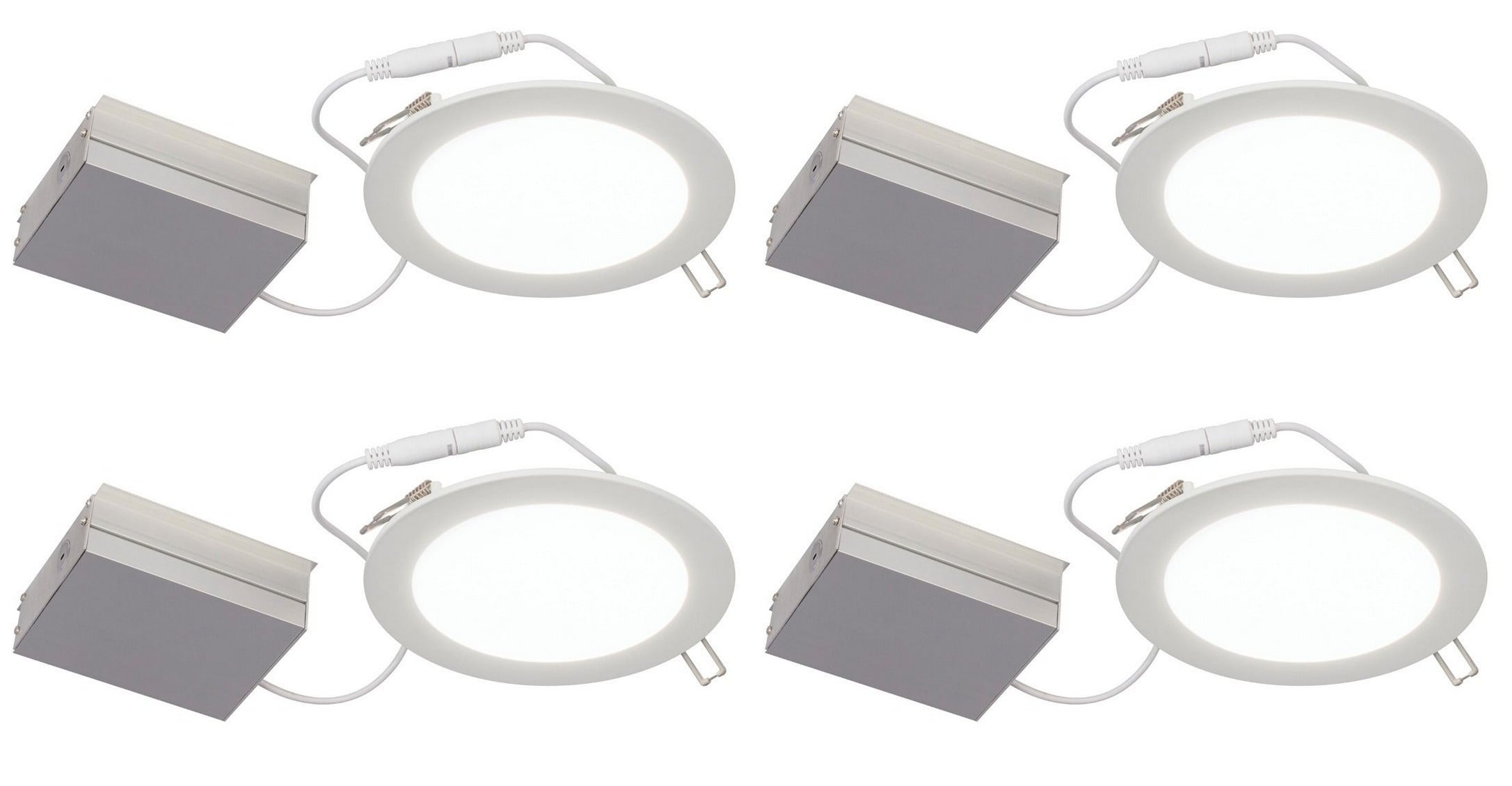 (case of 4) Philips PILA Flat LED Downlight PILADISC6R30K, 6 inch round, 900 lumens, 3000K, 120V, 13.5 watts, LED White Luminaire