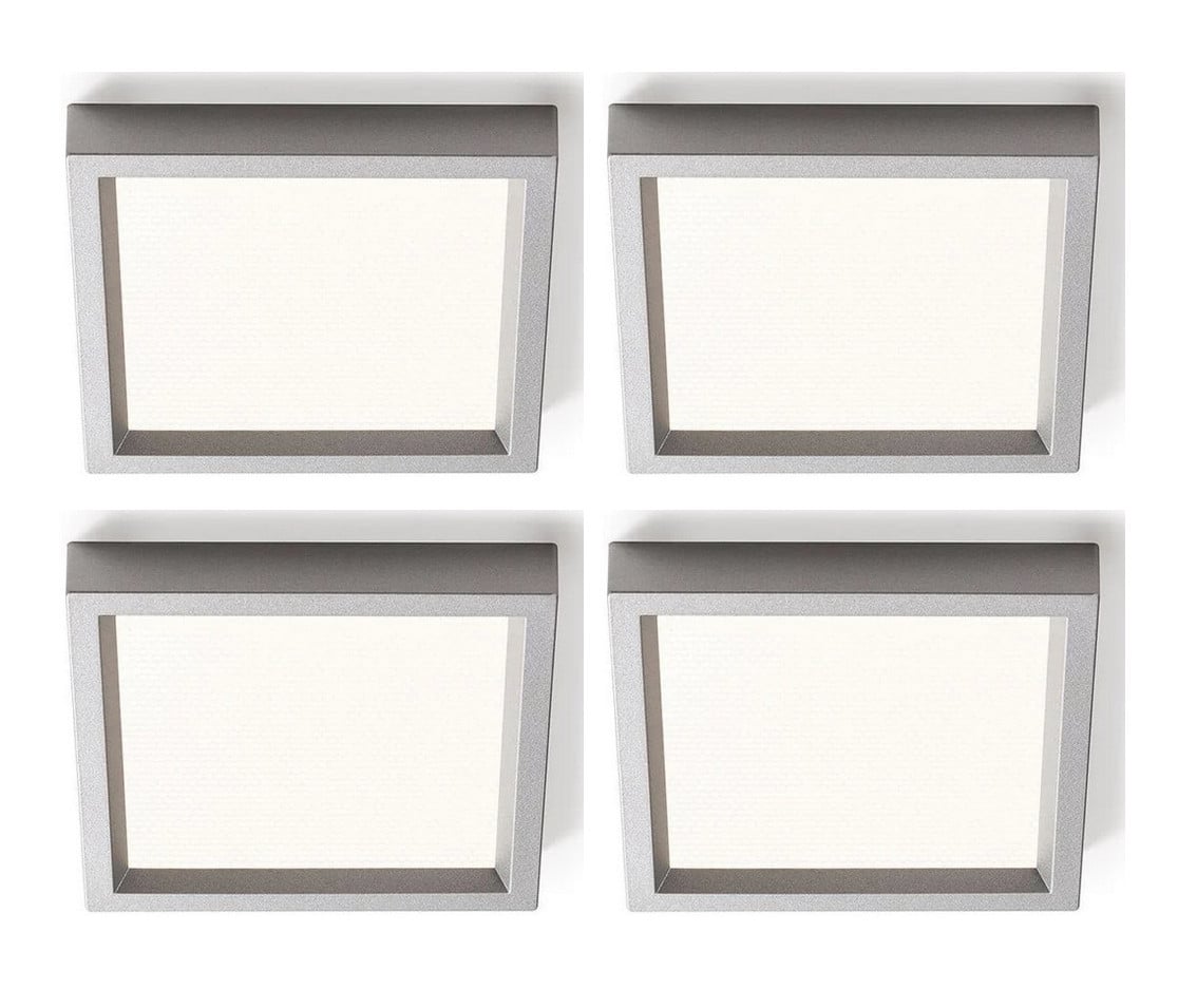 (case of 4) Lightolier SlimSurface LED 4 inch square luminaire, 2700K, Aluminum finish, 80CRI, 650 lumens, S4S827K7AL 