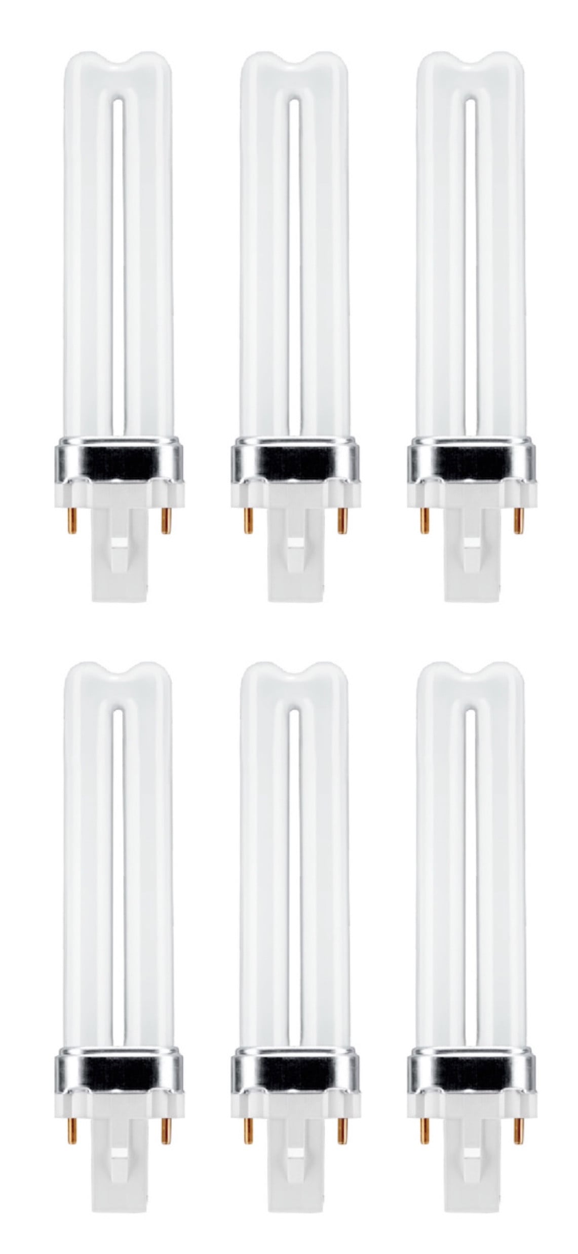 (case of 6) GE Soft White 7 watt Plug-in CFL G23 Base, 5.4-inch F7BX Light Bulb, 2700K Soft warm white, 425 lumen, plug-in biax compact fluorescent