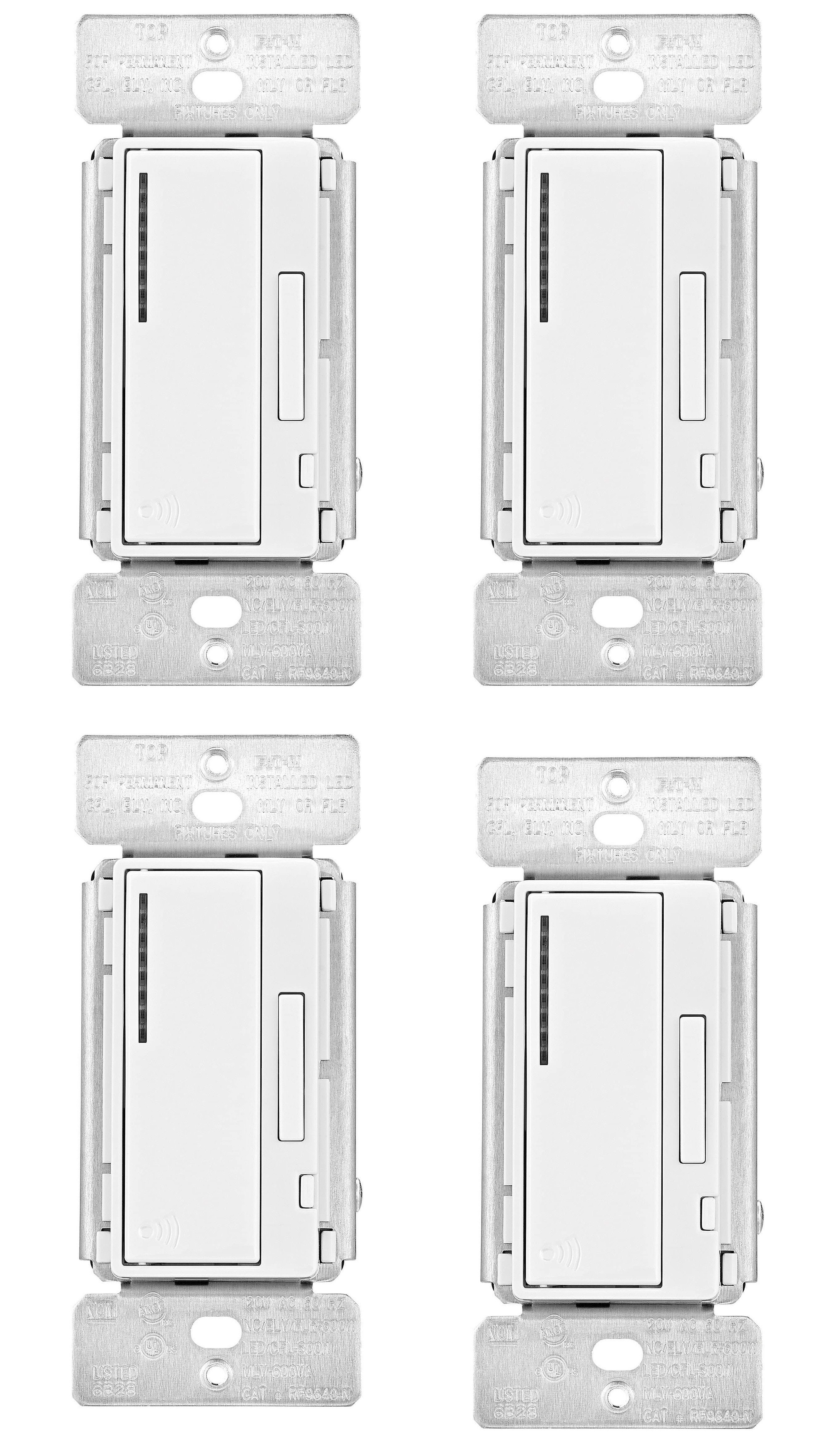 (case of 4) EATON RF9640-NDW Z-Wave Plus Universal Dimmer, White, single pole, 120Vac