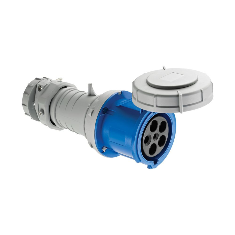 EATON Arrow Hart AH560C9W Water-Tight Pin and Sleeve Connector, IP69K rated, 60A 120/208V, 4 pole 5 wire, Female, Blue Nylon, Three Phase 