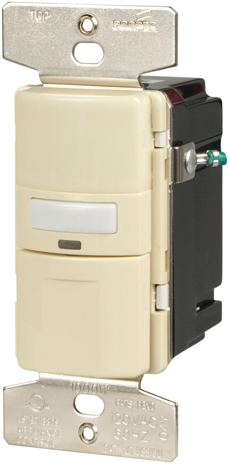Eaton OS310U-A Motion-Activated Occupancy Sensor Wall Switch, Almond, motion sensor with nightlight, flush, 120V, wire leads