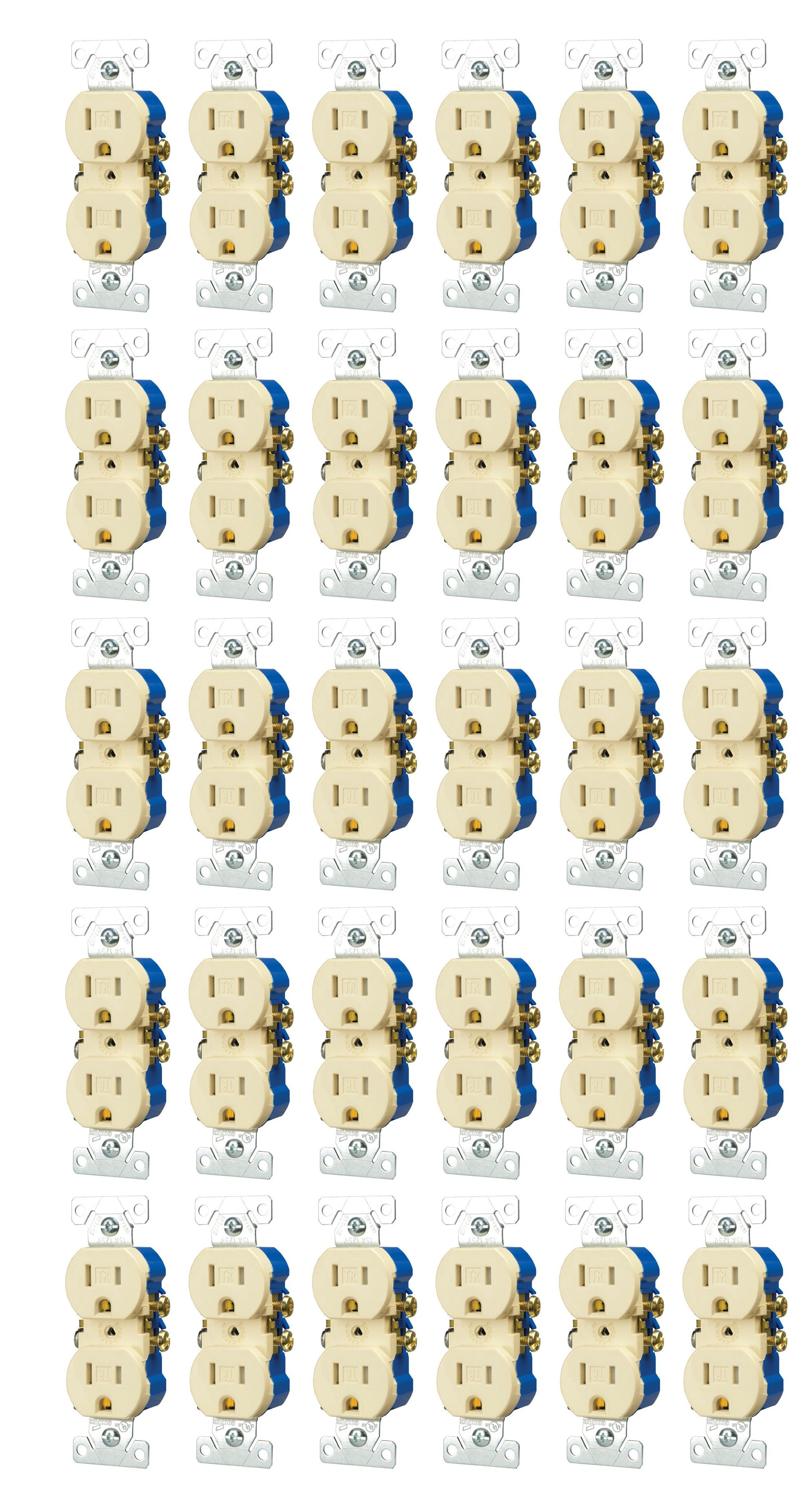 (case of 30) Eaton TR270-9ATamper Resistant Duplex Receptacle, 15-Amp, 125-Volt, Almond, NEMA 5-15