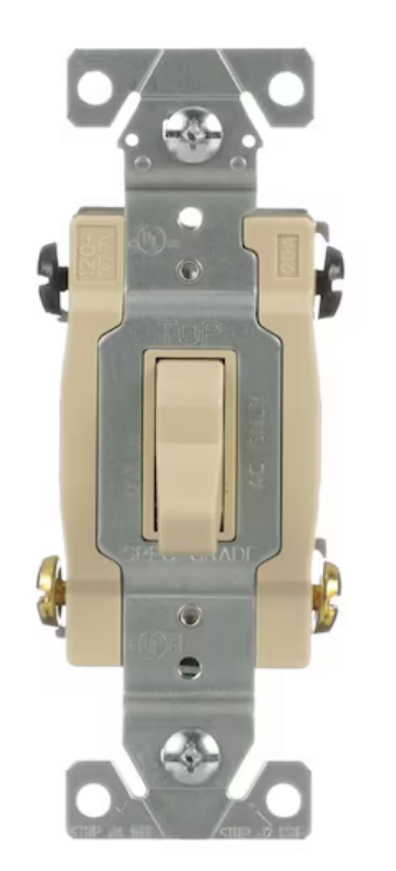 Eaton CSB420V  Toggle Light Switch, 4-way, 20-Amp, Ivory, 120/277V