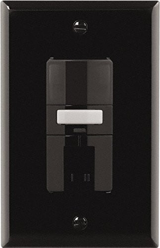 Eaton VS310R-BK Vacancy Sensor Dual 3-Way Switch with LED Nightlight, Black, 120V, Wire Leads, 1-pole, 3-way