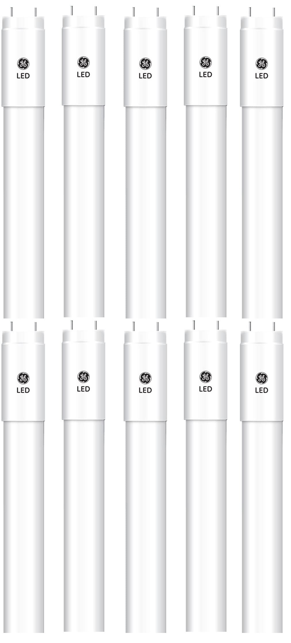 (case of 10) GE Lighting 34261 LED Tube T8, 48 inches, 6500K Daylight, Type C LumenChoice, Selectable Lumens, Dimmable, LED upgrade for 4ft T8 Fluorescent Lamp