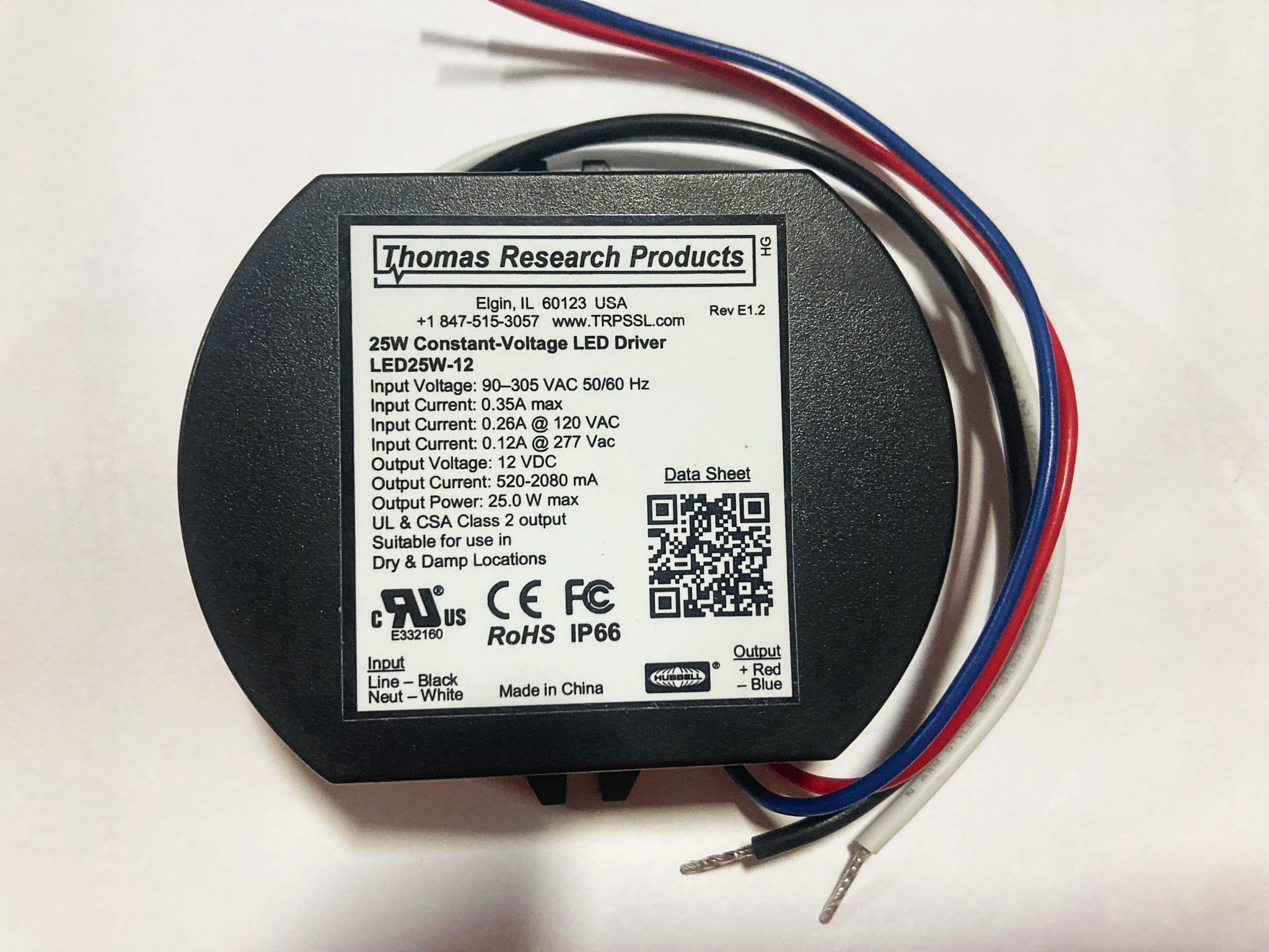 Hubbell Thomas Research Products LED 25W-12 Constant Voltage Driver