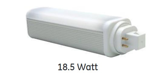 GE 39282 LED 4-Pin (GX24q), 18.5 watt, 1850 lumen,  3000K, Replacement for Compact Fluorescent CFL Plug-In lamp, Horizontal, Ballast Compatible, LED19GX24q-H/830