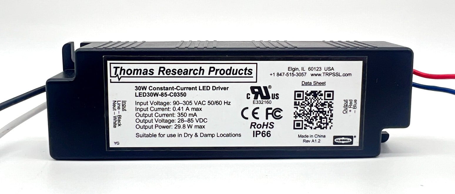 Hubbell Thomas Research Project LED Driver, Contant Current & Constant Voltage with Isolation, 350mA, 29.8 Watt output,   LED30W-85-C0350 