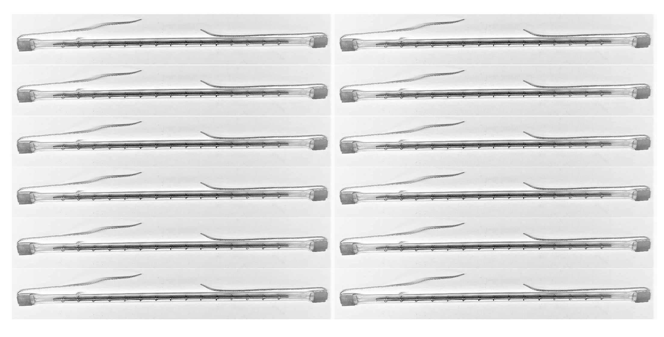 (case of 12) GE 80848 QH2M/T3/HT-GT, Dimmable, Clear, 2000W 240V Infrared Sleeve & Leads Base, Quartz Heat Bulb