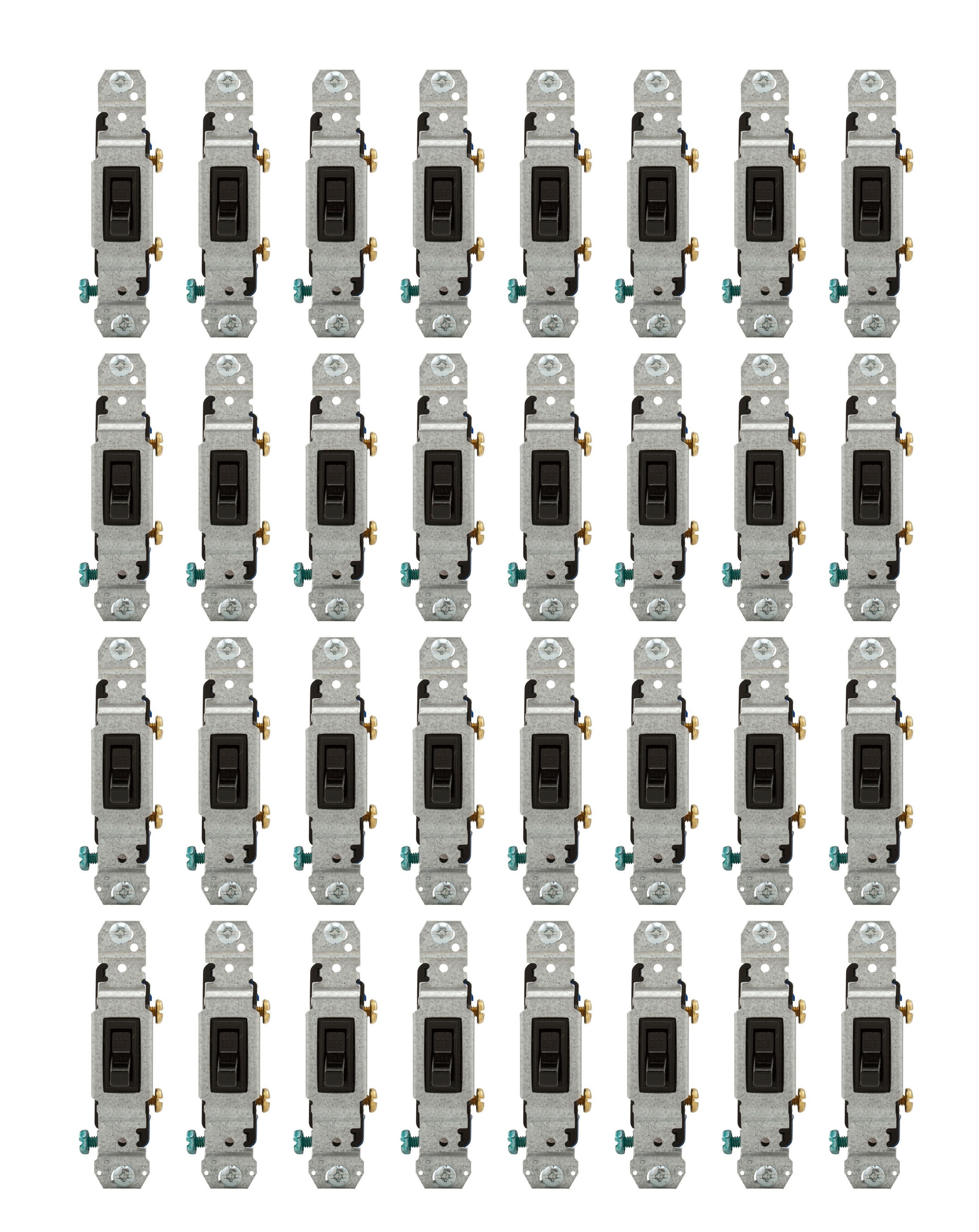 (case of 100) Eaton Wiring 15 Amp Toggle Switch, Single-Pole, Black
