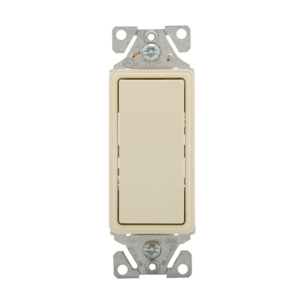 Eaton Wiring 15 Amp 3-Way Rocker Switch, Auto Ground, Almond Eaton Wiring 7503-9A  