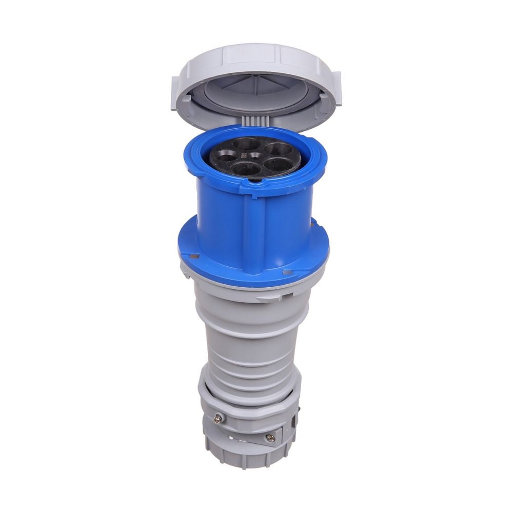 Eaton Arrow Hart AH5100C9W 100 Amp Pin and Sleeve Connector, 4-Pole, 5-Wire, 208V, Blue, water tight