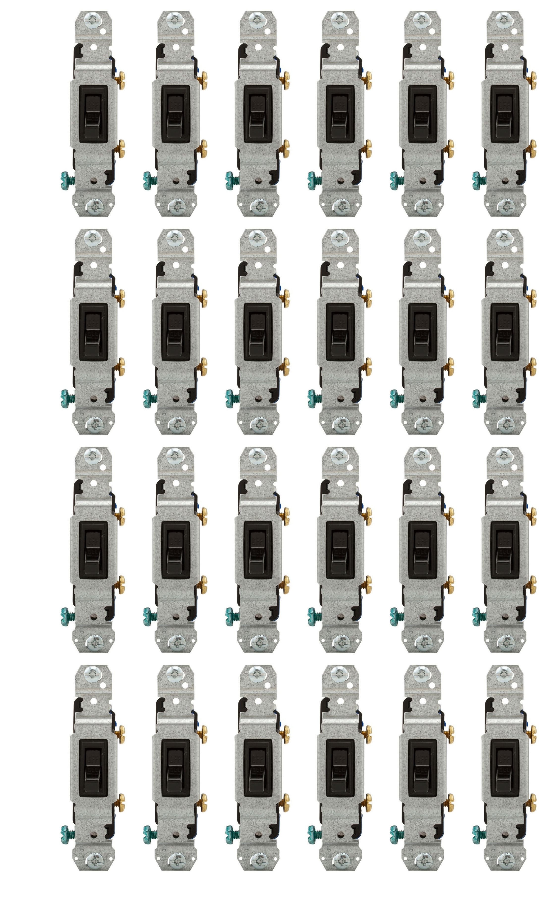 (case of 25) Eaton Wiring 15 Amp Toggle Switch, Single-Pole, Black