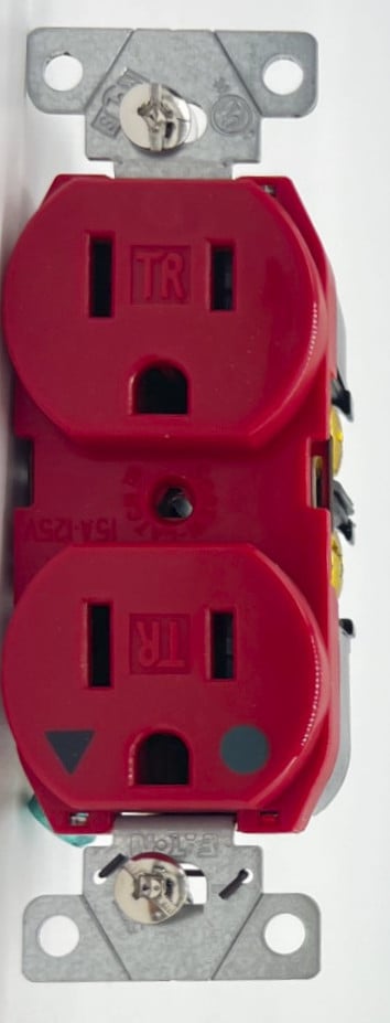 Eaton Wiring TRIG8200RD 15 Amp Duplex Receptacle w/ Isolated Ground, 2-Pole, Red