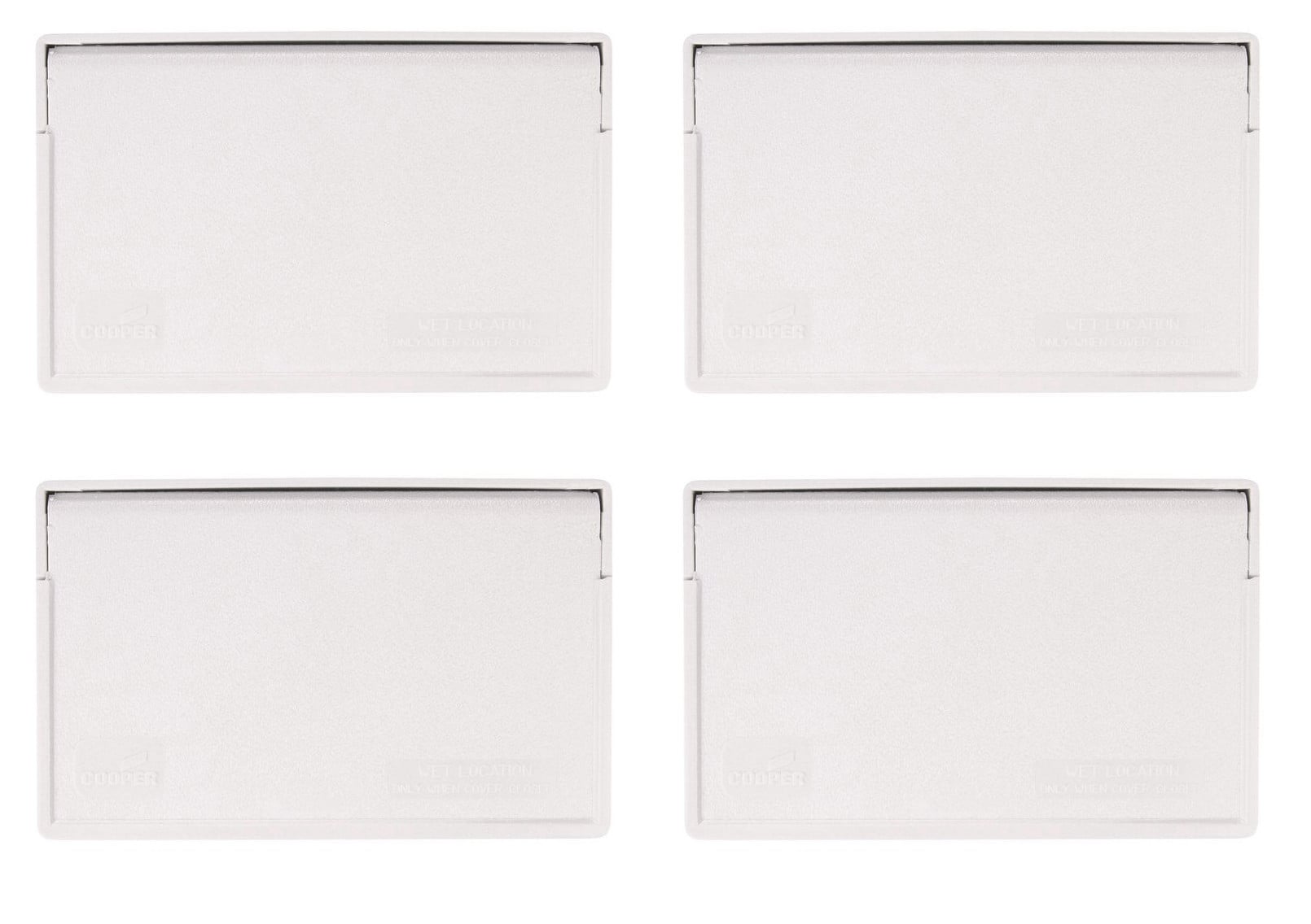 (case of 4) EATON Wiring Devices S3966W-SP White Weatherproof GFCI/Decorator Device Cover, 0.857 in L x 2.974, Horizontal, Plastic