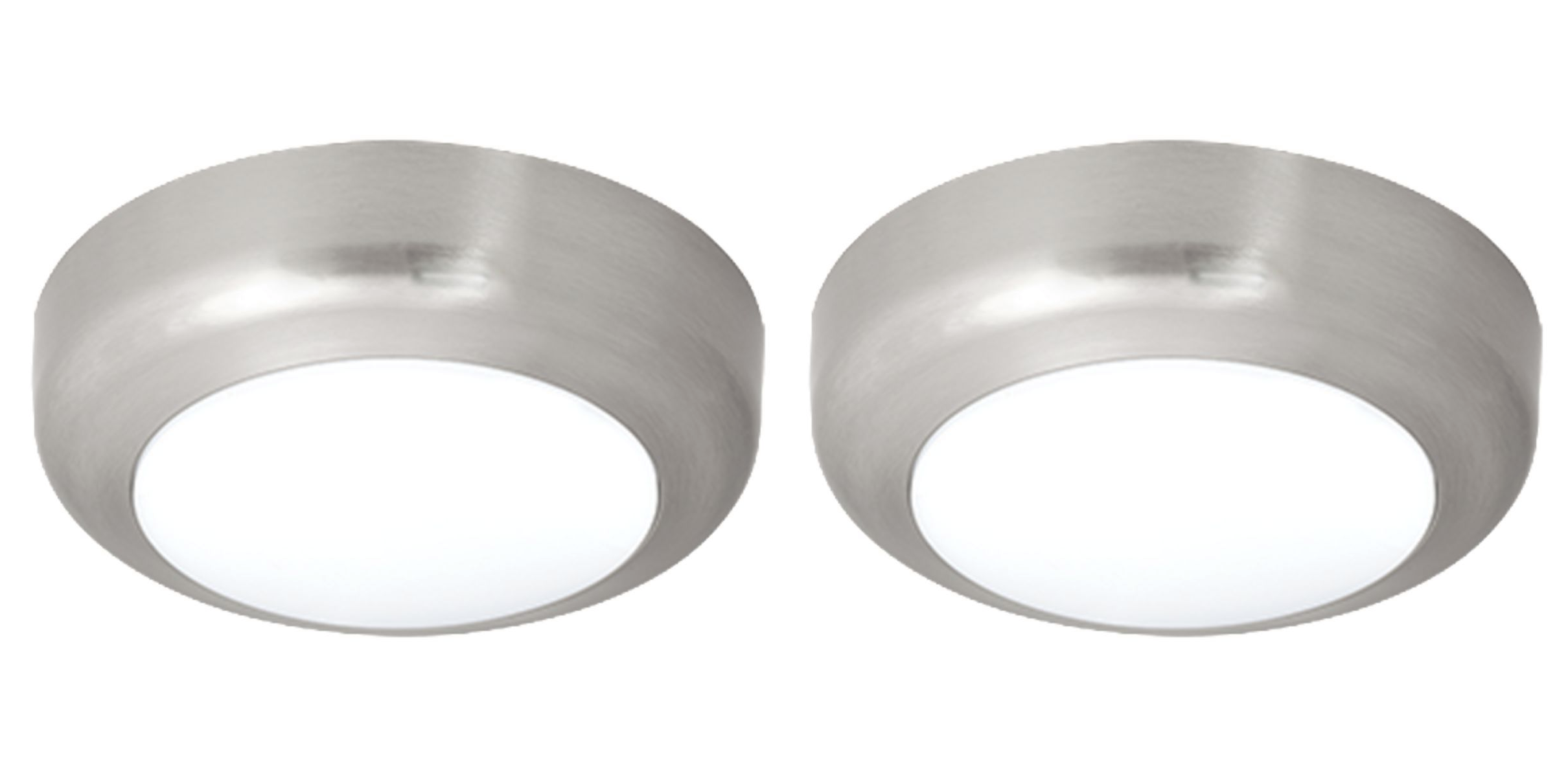 (case of 2) Hubbell Dual Lite 11 inch round LED Ceiling Light, EVSBN, Brushed Nickel, 17 watts, 1200 lumens, 4000K Color Temperature, 120/277Vac, 0-10V Dimming