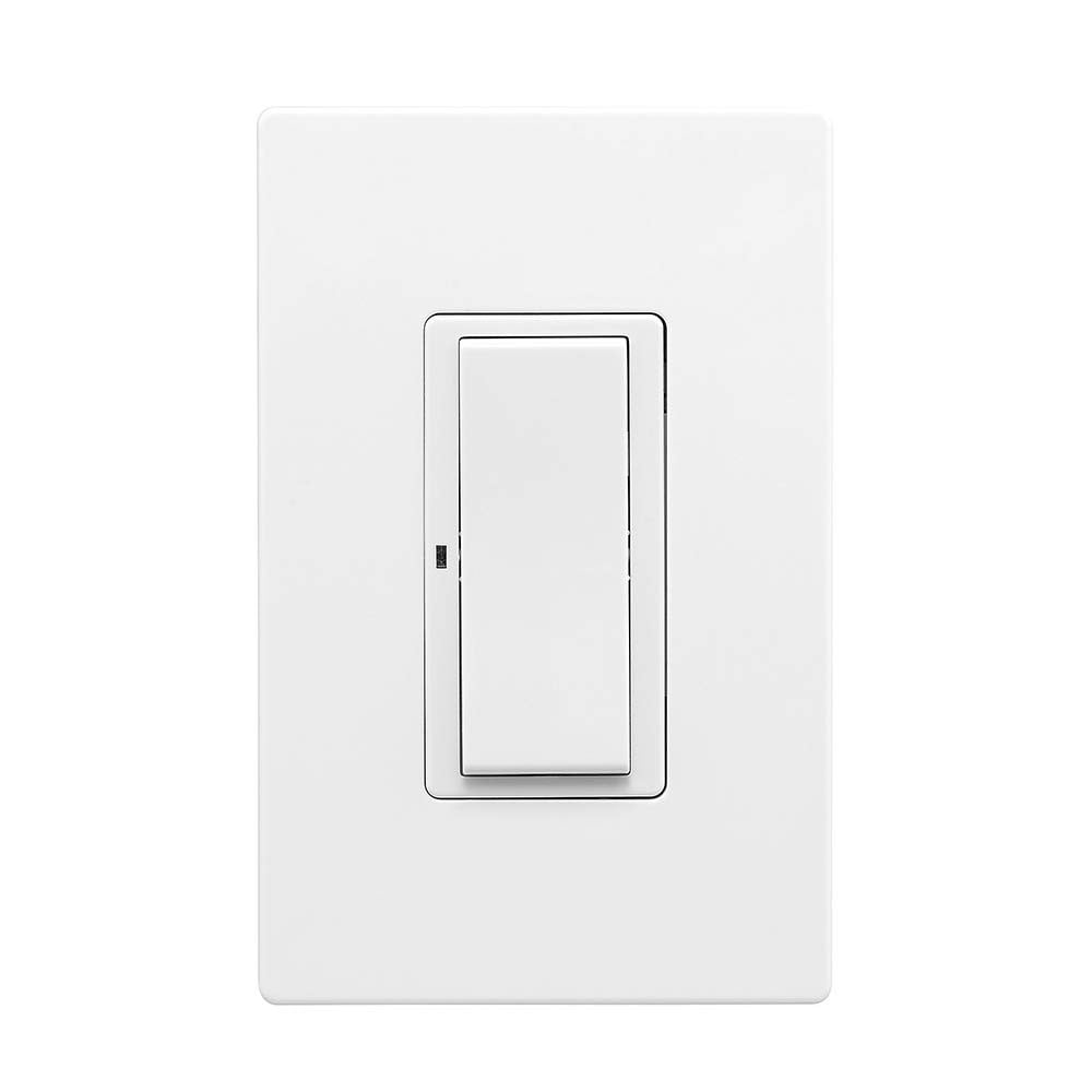 Eaton WFSW15-W Wi-Fi Smart Switch, White, Three-way, 15 amp, 120V, Single pole, back and side wire, Works with Alexa
