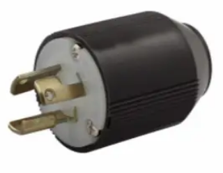 Eaton Wiring 4771N, 15 Amp Locking Plug, NEMA L7-15, Phenolic, Black, compatible with #16-#12 AWG, ideal for industrial applications