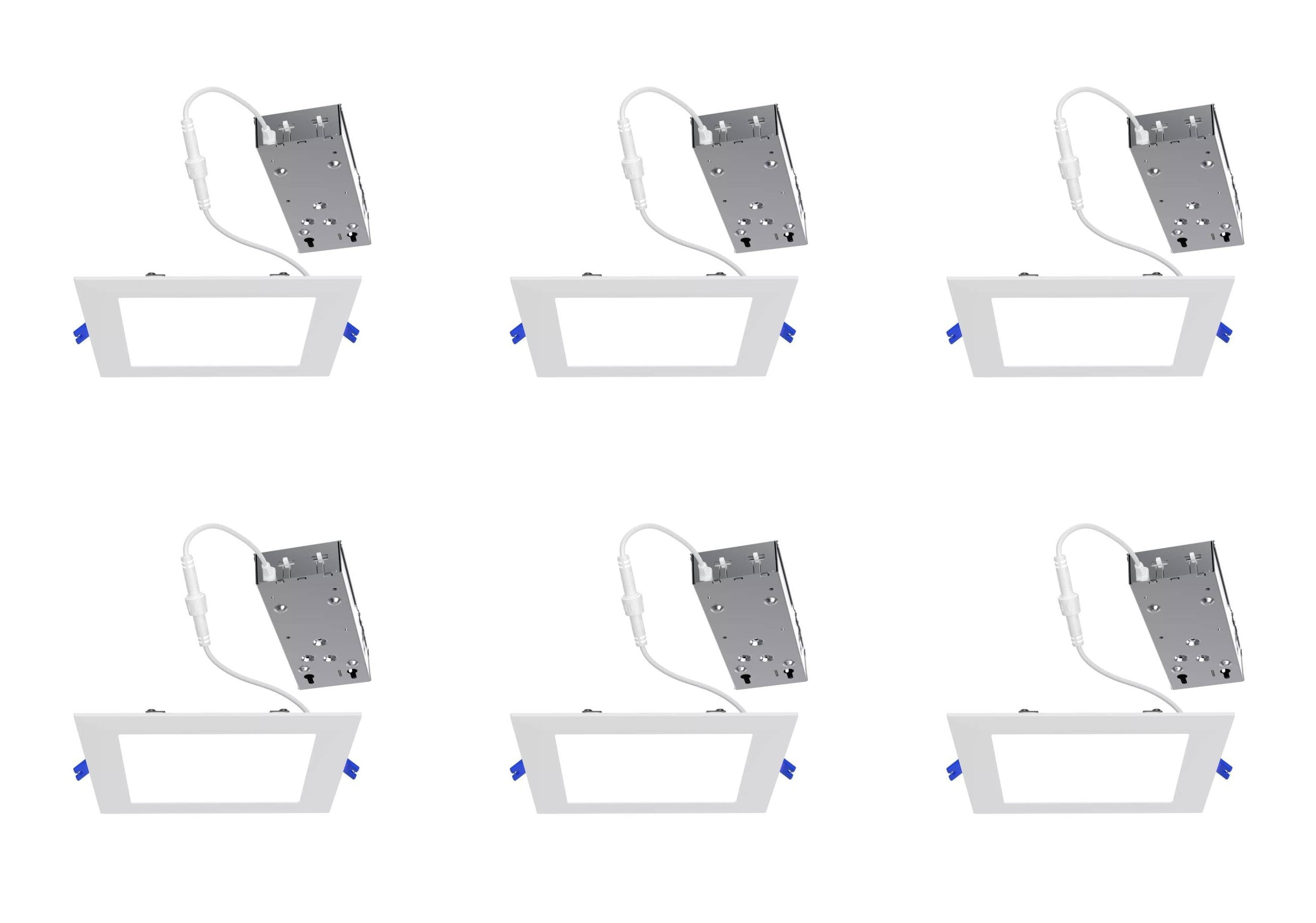 (case of 6) Signify Lightolier LED Flat Downlight, 3 inch square, field selectable lumens and color temperature, 0-10V dimming, 120/277V, FD3SSLMZ10SCTUW 