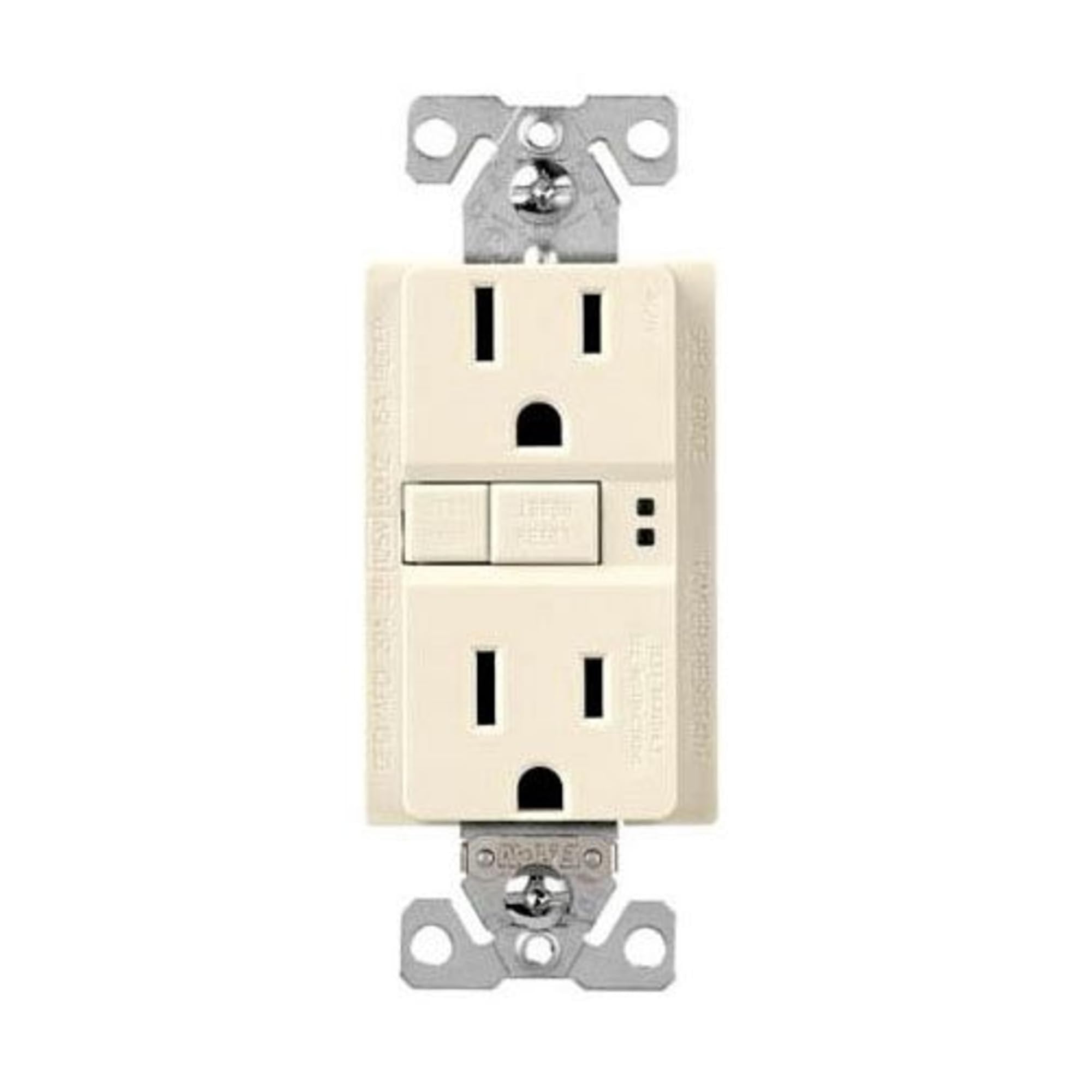 Eaton TRAFGF15LA AF, Arc Fault/GF, Ground Fault Dual -Purpose, Duplex Receptacle with wallplate 15A 125V Light Almond