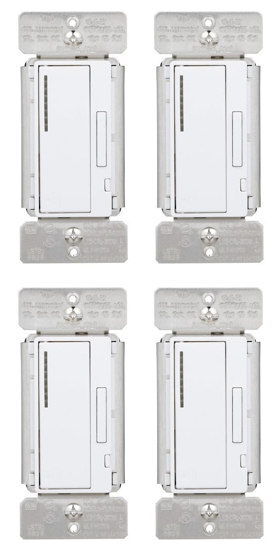 (case of 4) Eaton Z-wave Plus dimmer sitch, White, Single Pole, 120 VAC, 300W Dimmable LED/CFL, 600W incancdescent, Halogen, RF9643-NDW