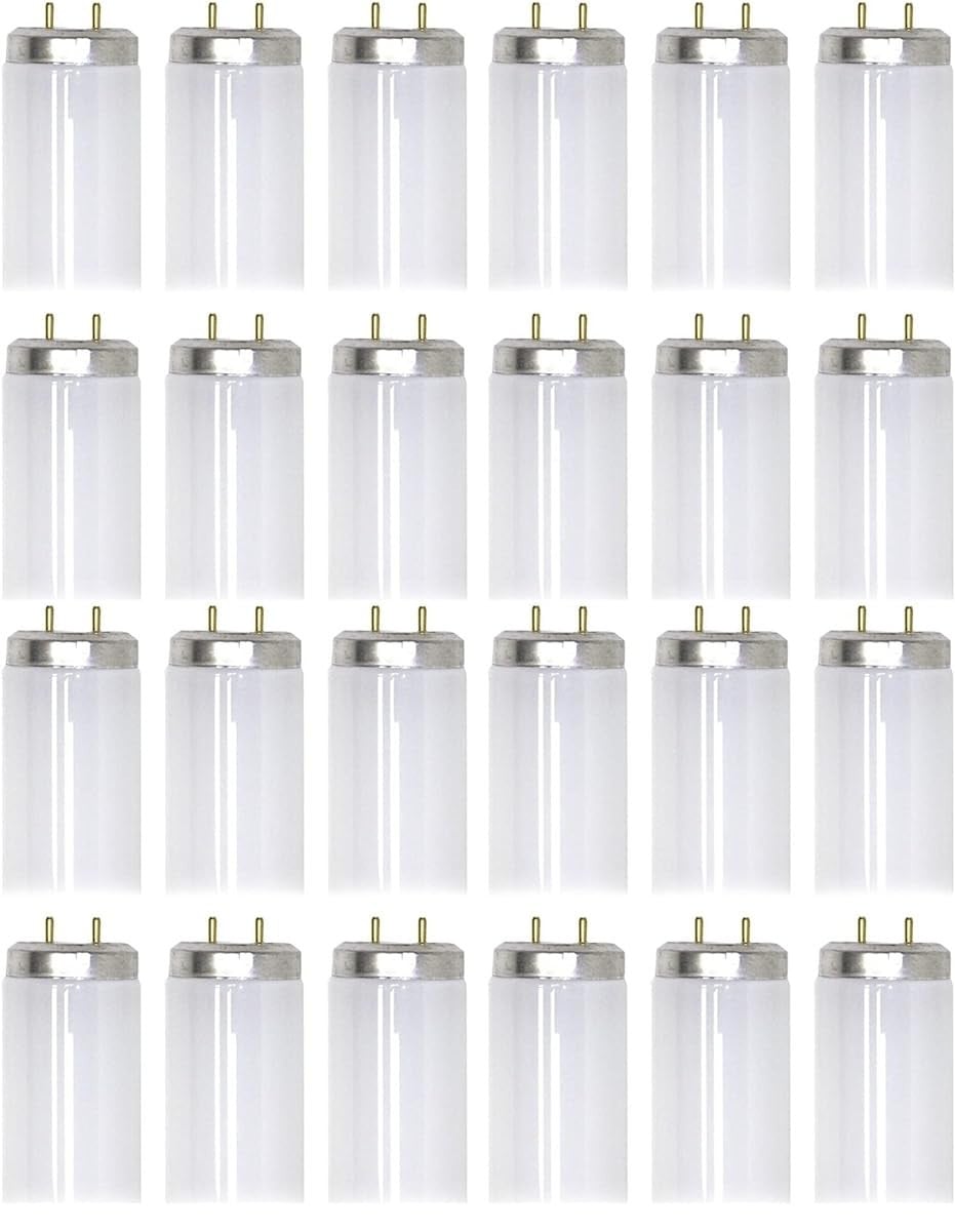 (quantity of 24) GE Lighting 88805 48 inch 32W T8 Linear Fluorescent Tube, 4100K color temp, F32T8SPP41WP