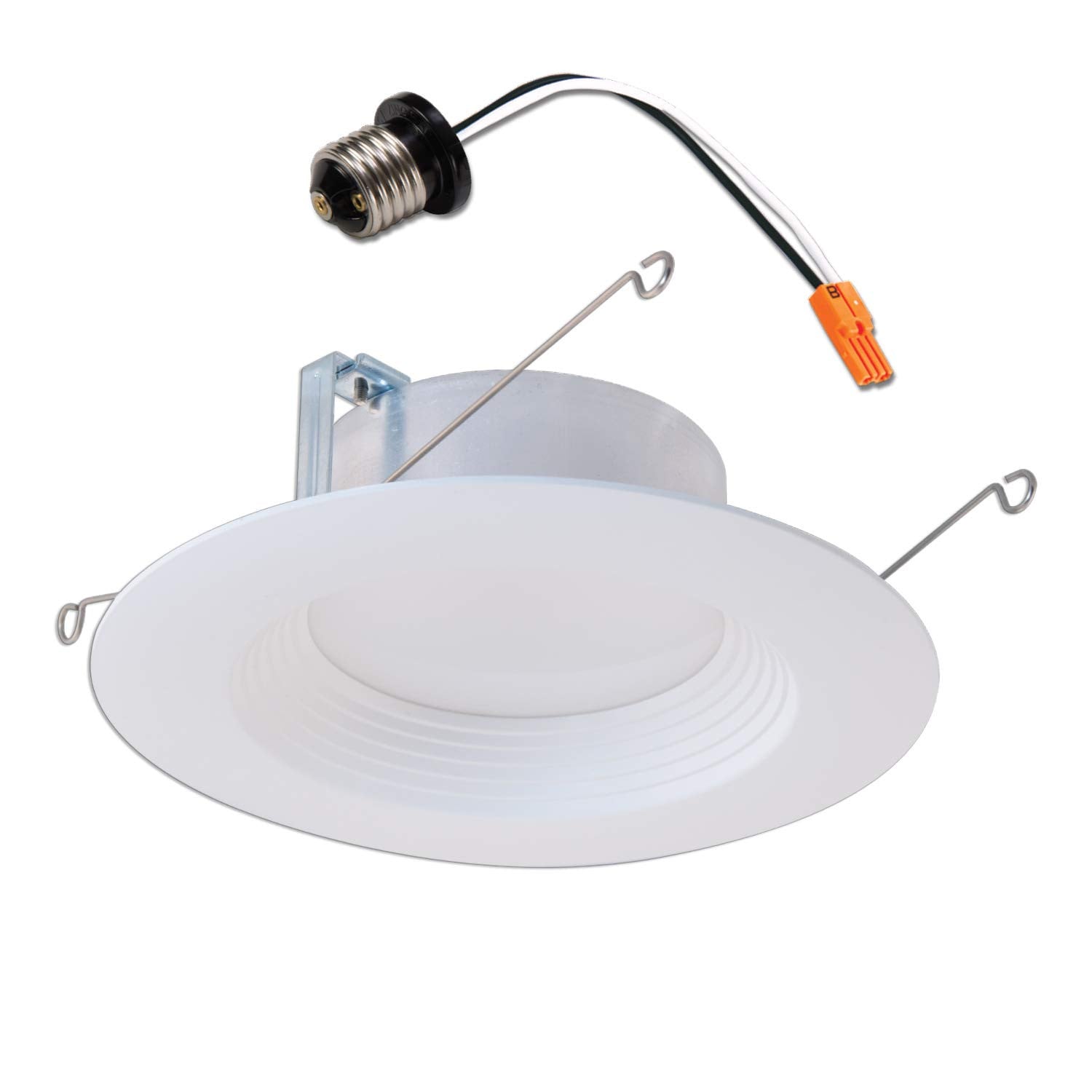 Halo 5-inch and 6-inch Integrated LED Recessed Ceiling Light 90 CRI Title 20 Compliant Retrofit Downlight Trim, 2700K Warm White, 730 lumens, 8 watts