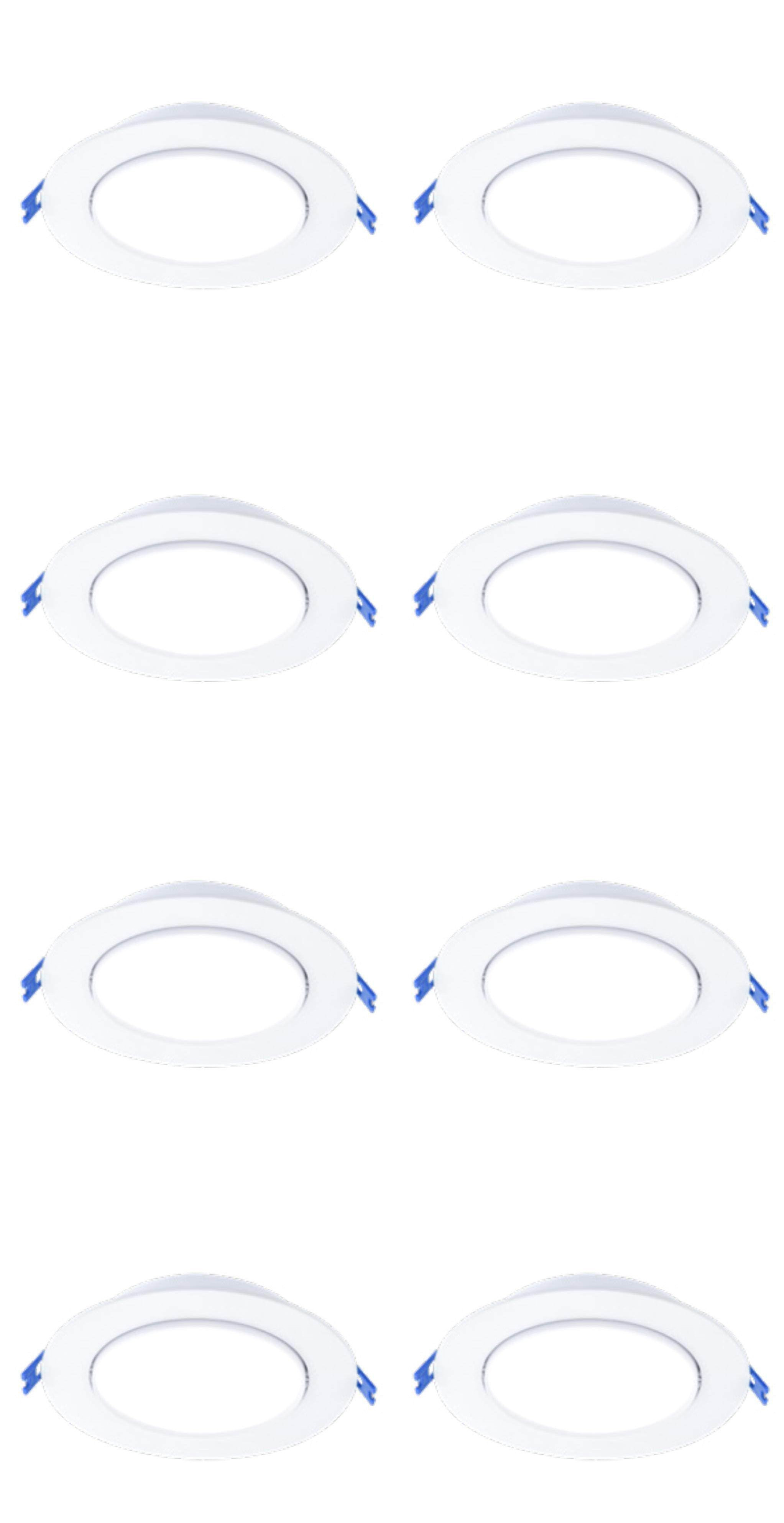 (case of 8) Lightolier LED Gimbal Downlight, 4 inch round, 700 lumen, 11 watt, TRIAC dimming to 5 percent, Field Selectable Color Temperature, GB4R7ESCT1W, 120V, White