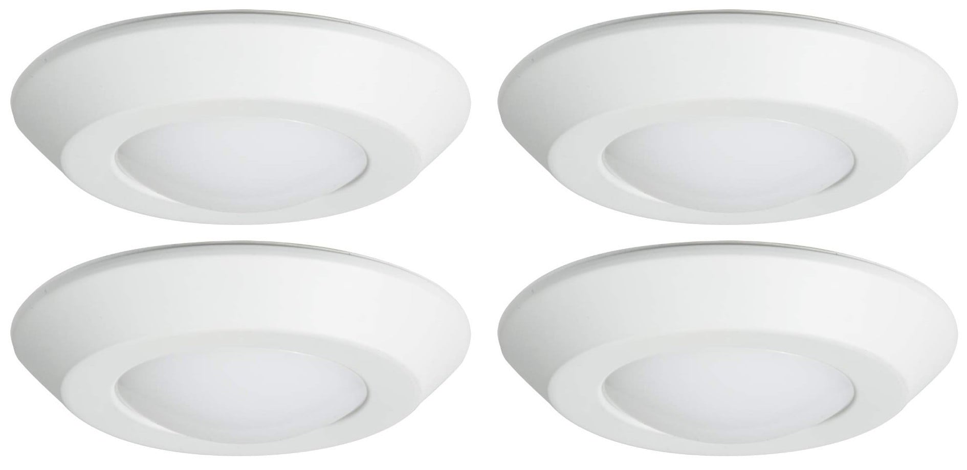 (case of 4) HALO BLD 4 in. 3000K Soft White Color Temperature Integrated LED Recessed Surface Mount Trim, 600 lumens, Title 20 Compliant, BLD406930WHR-CA