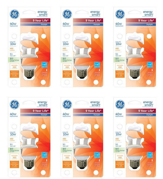 GE Spiral Compact Fluorescent, 40 Watts Replacement (Pack of 6)