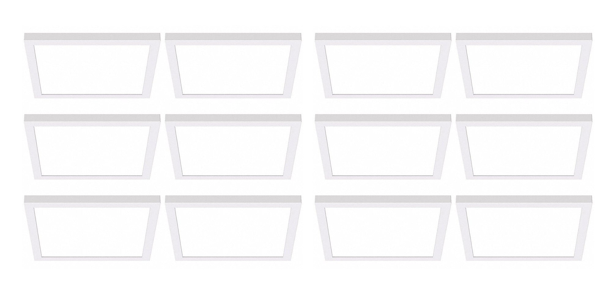 (case of 12) Hubbell Litebox Edge-Lit Surface LED Downlight, 8 inch square, white, Selectable Color Temperature, 1750 lumens,  20 watts, 120-277V, 0-10V Triac Dimming, LBSES-8SQD-RM- CS9-WH