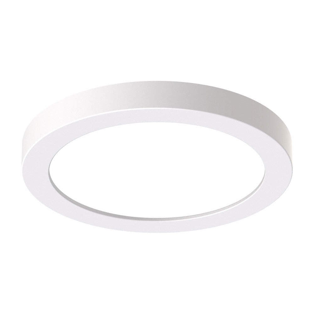 Prescolite Edge-Lit Round LED Downlight, 4 inch, 750 lumens, 10 watts, Field selectable color temperature, remote driver J-Box, 120-277V,  flicker free dimming, white, LBSES-4RD-RM-CS9-WH