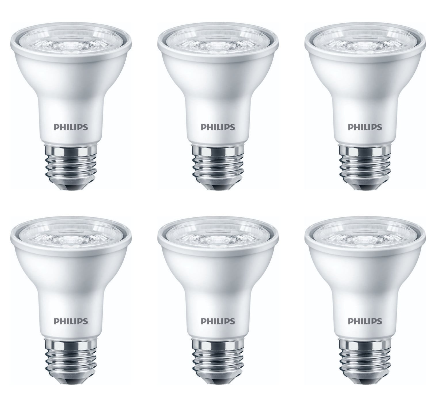 Philips LED FLood Light Bulb,  PAR20, 2700K, 8.5 watts, 600 lumens, medium base, 8.5PAR20/PER/927/F25/DIM/EC/120V, 53526  (case of 6)