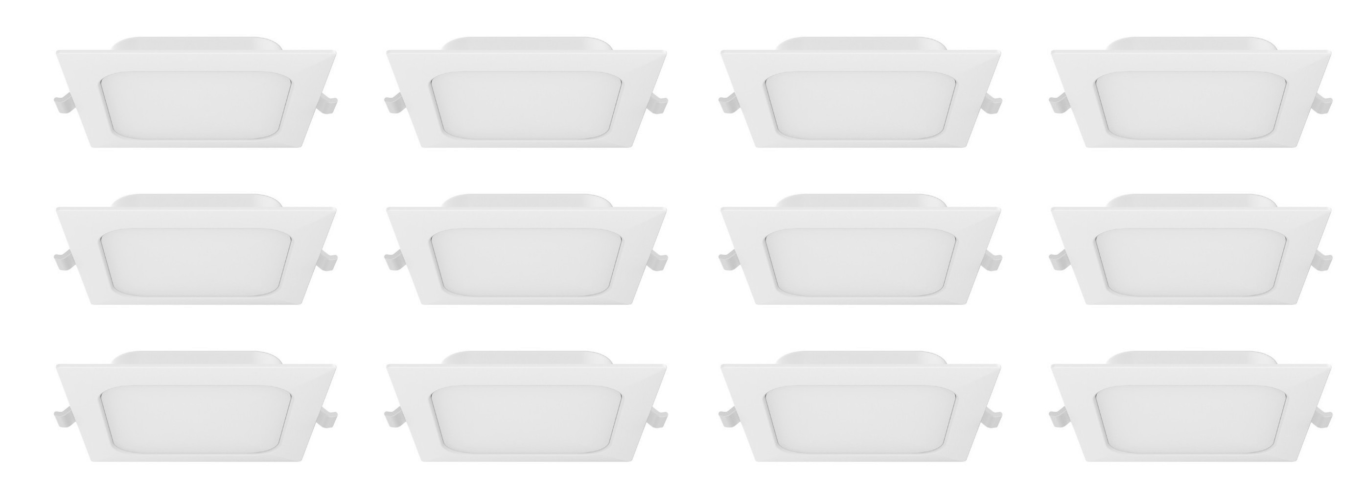 Lumination LRX Downlight, LED ultra-thin, wafer, disk, 4 inch square, 9 watts 700 lumens, 90CRI, selectable color temperature (3500K, 4000K, 5000K) Dimmable, 120-277V (case of 12)