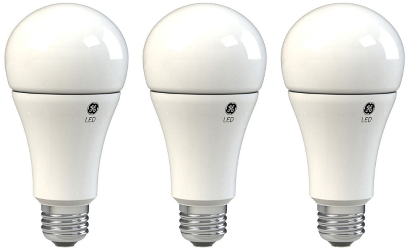 (case of 3) GE 73376 LED A21 3-way Light Bulb, 2700K warm white, using 4/16/10 watts, emitting 400/1600/1050 lumens, medium base