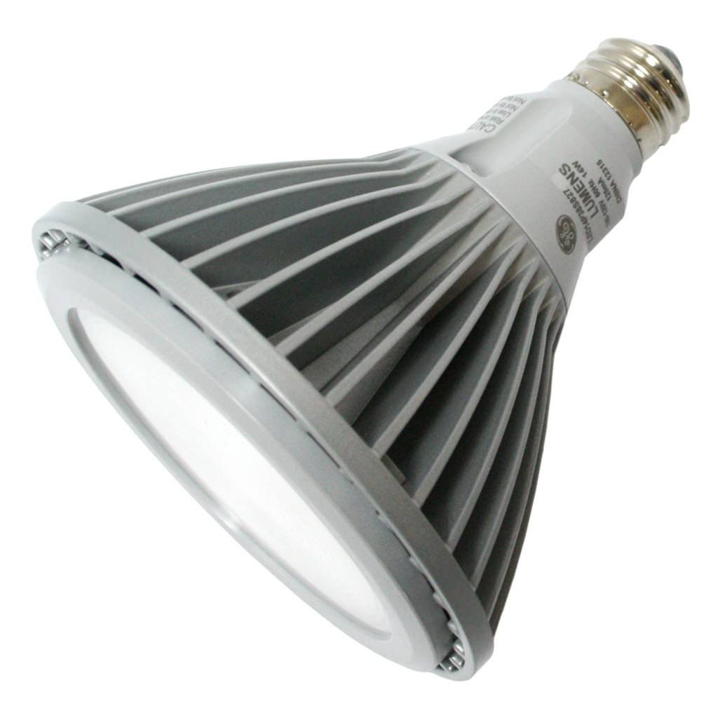 GE 67253 LED PAR38, 14 watt, 900 lumen, 40 Deg. Flood, 3000K Halogen warm white, Dimmable  
