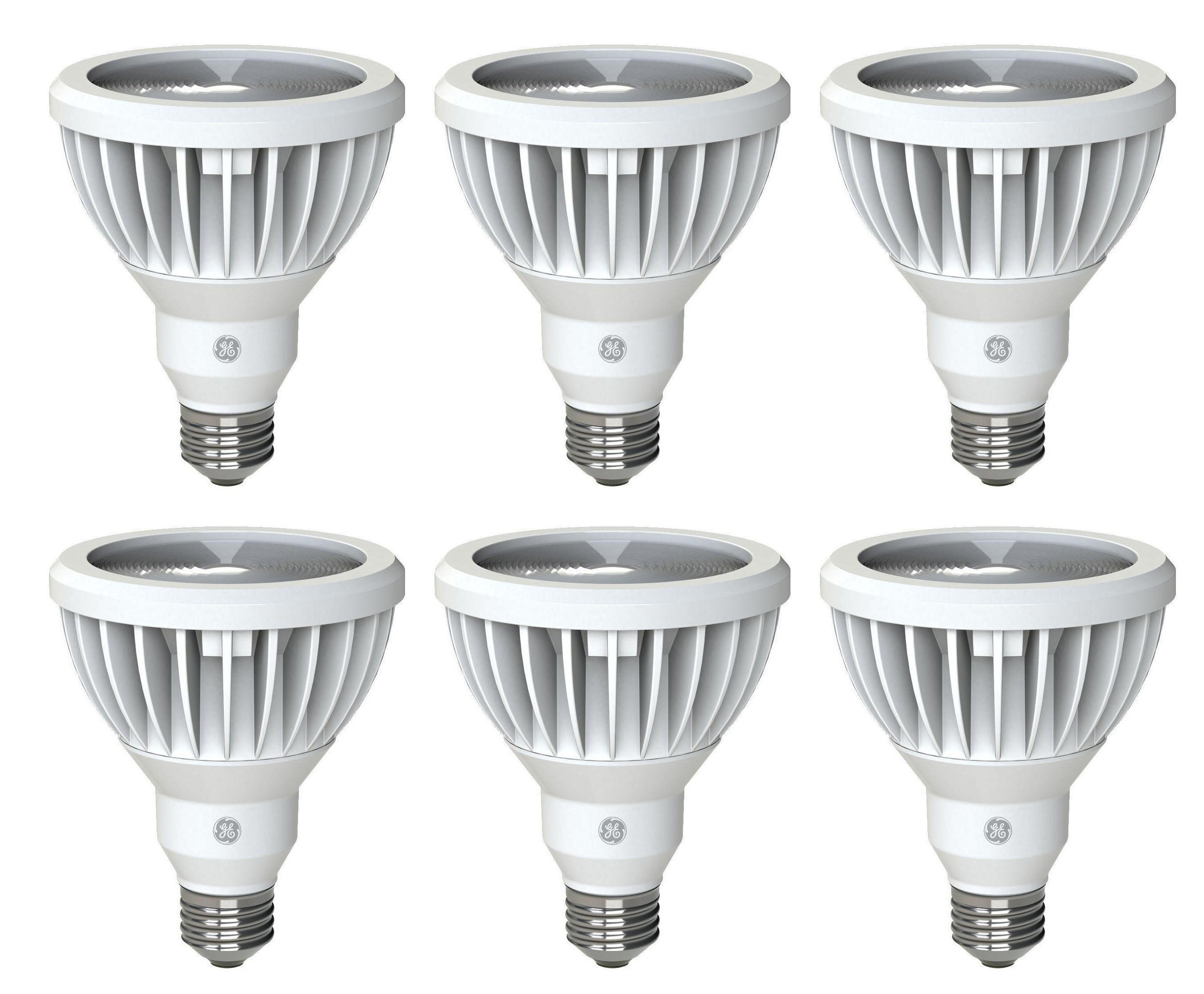 GE 75078 LED PAR30 Reflector Flood LED Light bulb, 18 watt, 1400 lumen, 3000K warm white,  medium base (case of 6) 